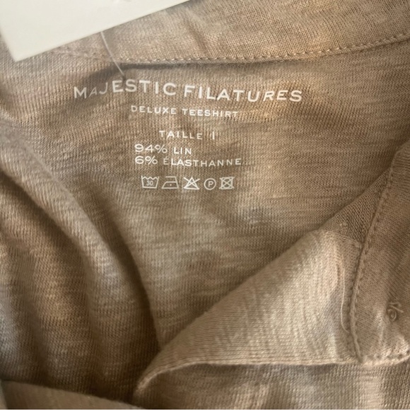 Majestic Filatures Stretch Linen Roll Sleeve Tee - Picture 5 of 6